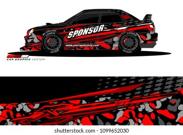 Rally car wrap vector designs. abstract livery for vehicle vinyl branding
