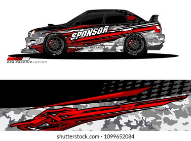 Rally car wrap vector designs. abstract livery for vehicle vinyl branding
