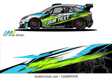 Rally Car Wrap Vector Designs. Abstract Livery For Vehicle Vinyl Branding Background
