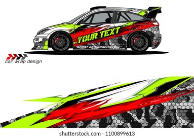 Rally car wrap vector designs. abstract livery for vehicle vinyl branding background
