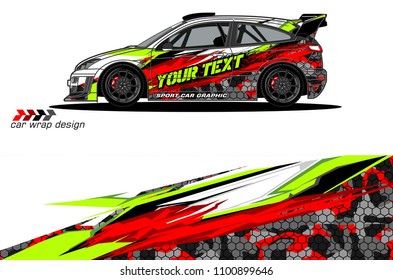 Rally car wrap vector designs. abstract livery for vehicle vinyl branding background

