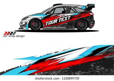 Rally car wrap vector designs. abstract livery for vehicle vinyl branding background
