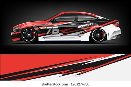 Rally car wrap vector designs. abstract livery for vehicle vinyl branding background