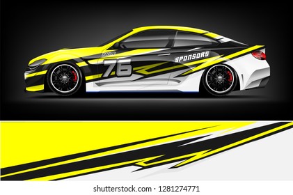 Rally car wrap vector designs. abstract livery for vehicle vinyl branding background
