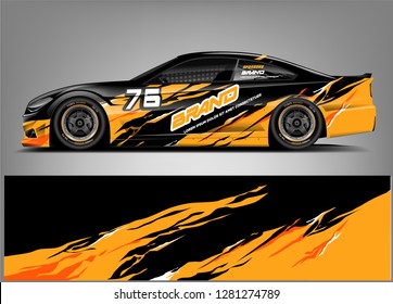 Rally car wrap vector designs. abstract livery for vehicle vinyl branding background