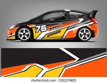 Rally car wrap vector designs. abstract livery for vehicle vinyl branding background