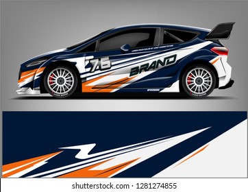 Rally car wrap vector designs. abstract livery for vehicle vinyl branding background