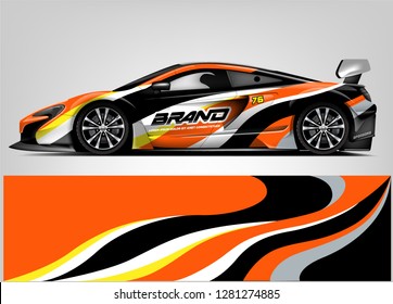 Rally car wrap vector designs. abstract livery for vehicle vinyl branding background