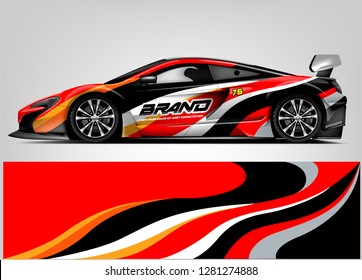 Rally car wrap vector designs. abstract livery for vehicle vinyl branding background