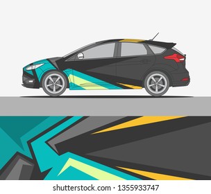 Rally car wrap vector designs. abstract livery for vehicle vinyl branding