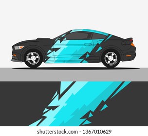 Rally car wrap vector designs. Abstract racing graphic stripe background kit for vehicle vinyl wrap