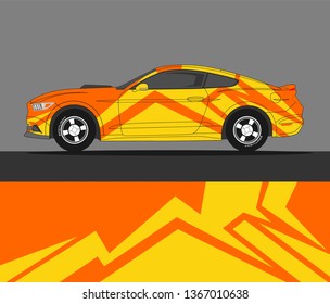 Rally car wrap vector designs. Abstract racing graphic stripe background kit for vehicle vinyl wrap