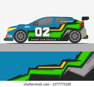 Rally car wrap vector designs. abstract livery for vehicle vinyl branding background
