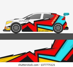 Rally car wrap vector designs. abstract livery for vehicle vinyl branding background