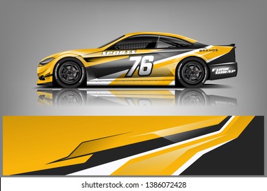 Rally car wrap vector designs. abstract livery for vehicle vinyl branding background dekal
