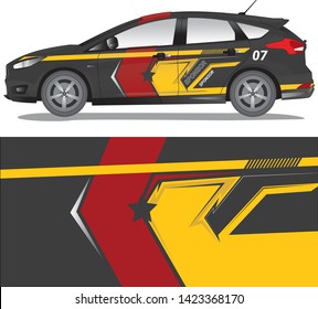 Rally car wrap vector designs. Abstract lineart livery racing style for vehicle vinyl branding background - vector