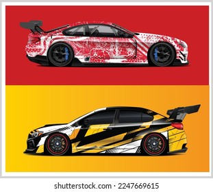 Diseños vectoriales de ajuste de coches de rally
