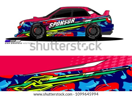 Rally car wrap vector designs. abstract livery for vehicle vinyl branding