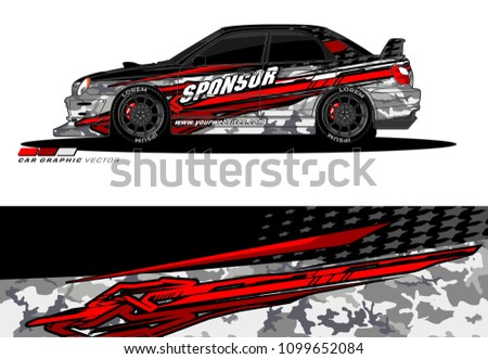 Rally car wrap vector designs. abstract livery for vehicle vinyl branding
