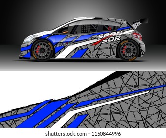 Rally and drift car wrap design vector, truck and cargo van decal. Graphic abstract stripe racing background designs for vehicle, race, adventure and car racing livery.