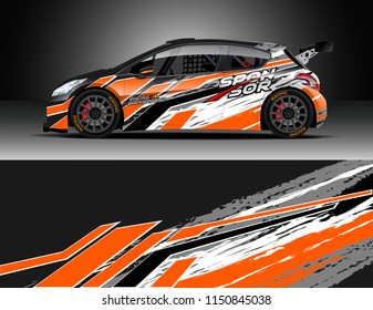 Rally and drift car wrap design vector, truck and cargo van decal. Graphic abstract stripe racing background designs for vehicle, race, adventure and car racing livery.