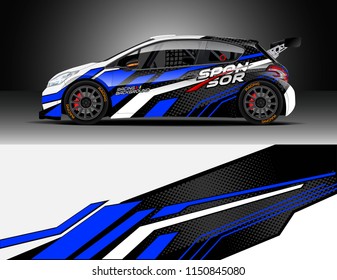 Rally and drift car wrap design vector, truck and cargo van decal. Graphic abstract stripe racing background designs for vehicle, race, adventure and car racing livery.