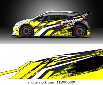 Rally and drift car wrap design vector, truck and cargo van decal. Graphic abstract stripe racing background designs for vehicle, race, adventure and car racing livery.