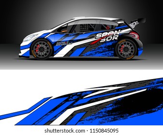 Vector de diseño de envoltura de camión de rally y deriva, coche y camioneta de carga. Diseño gráfico abstracto de fondo de carreras en rayas para vehículos, carreras, aventuras y carreras de camión.