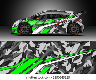 Rally and drift car wrap design vector, truck and cargo van decal. Graphic abstract stripe racing background designs for vehicle, race, adventure and car racing livery.