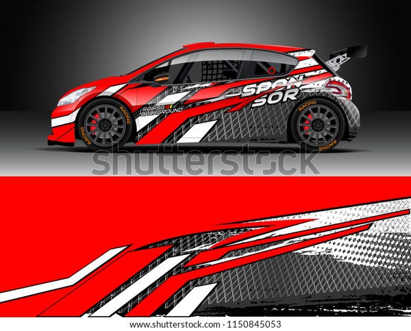 Rally and drift
car wrap design vector, truck and cargo van decal. Graphic abstract
stripe racing background designs for vehicle, race, adventure and
car racing livery.