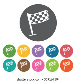 Rally flag icons set. Vector Illustration eps10