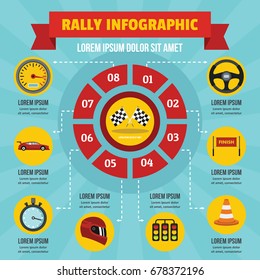 Concepto de pancarta infográfica de la concentración. Ilustración plana del concepto de póster de vectores infográficos de rally para la web