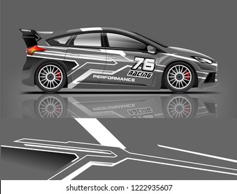 Rally livery design. Racing car wrap design. abstract strip racing background vector eps format