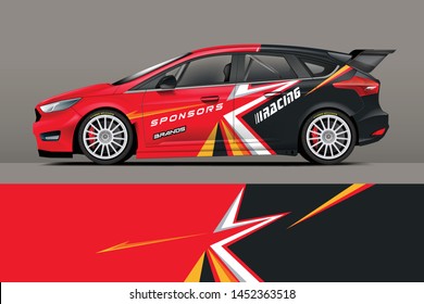 Rally livery design. Racing car wrap design. abstract strip racing background vector eps format
