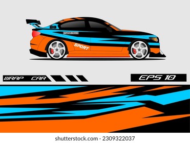 Rally livery design. Racing car wrap design. abstract strip racing background vector eps forma