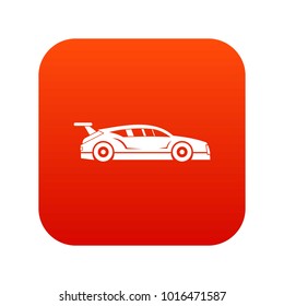 Rally racing car icon digital red for any design isolated on white vector illustration