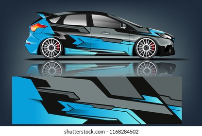 Rally and racing car wrap vector designs.