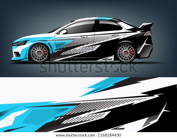 Rally and racing car wrap vector designs.
