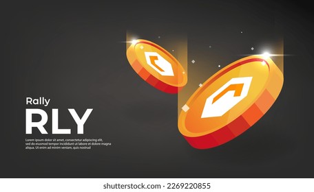 Rally (RLY) cryptocurrency concept banner background. svg