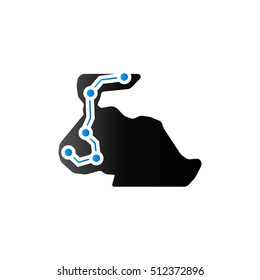 Rally route map icon in duo tone color. Extreme transportation sport