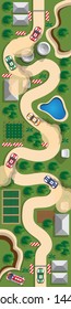 Rally. View from above. Vector illustration.