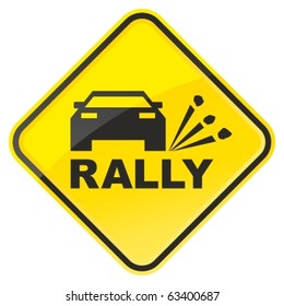 Rally warning sign. Vector illustration.