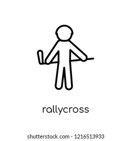 rallycross icon. Trendy modern flat linear vector rallycross icon on white background from thin line sport collection, editable outline stroke vector illustration