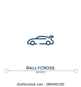rallycross outline vector icon. simple element illustration. rallycross outline icon from sport concept. can be used for web and mobile
