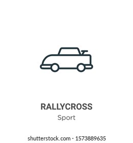 Rallycross outline vector icon. Thin line black rallycross icon, flat vector simple element illustration from editable sport concept isolated on white background