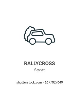 Rallycross outline vector icon. Thin line black rallycross icon, flat vector simple element illustration from editable sport concept isolated stroke on white background