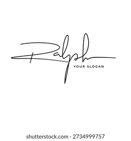 Ralph name signature logo vector design

