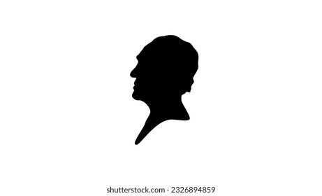 Ralph Waldo Emerson silhouette, high quality vector