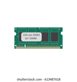 RAM 200 ddr on the white background. Vector illustration