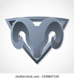 ram 3d elegant heraldry logo design